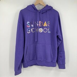 Sundae School Purple Graphic Hoodie Size Unisex Small